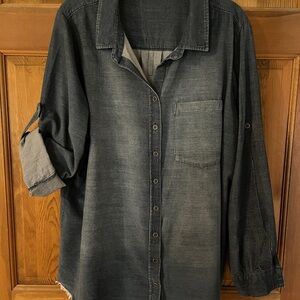 Women’s Side Stitch Baby Cordoroy Denim Shirt size 1X